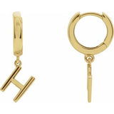 14CT GOLD SINGLE HINGED HUGGIE INITIAL EARRING