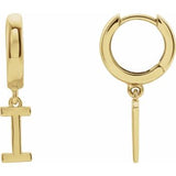 14CT GOLD SINGLE HINGED HUGGIE INITIAL EARRING