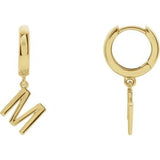 14CT GOLD SINGLE HINGED HUGGIE INITIAL EARRING