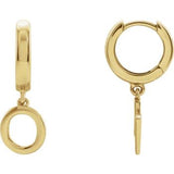 14CT GOLD SINGLE HINGED HUGGIE INITIAL EARRING