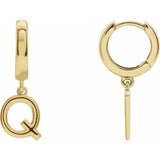 14CT GOLD SINGLE HINGED HUGGIE INITIAL EARRING