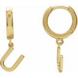 14CT GOLD SINGLE HINGED HUGGIE INITIAL EARRING