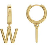 14CT GOLD SINGLE HINGED HUGGIE INITIAL EARRING