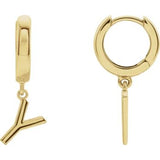 14CT GOLD SINGLE HINGED HUGGIE INITIAL EARRING