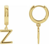 14CT GOLD SINGLE HINGED HUGGIE INITIAL EARRING