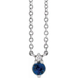 PLATINUM NATURAL SAPPHIRE & DIAMOND NECKLACE