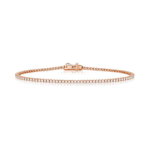 9CT ROSE GOLD 1.5CT DIAMOND TENNIS BRACELET