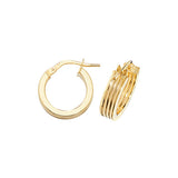 9CT GOLD RIDGED HOOP EARRINGS
