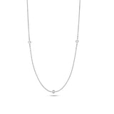 9CT WHITE GOLD DELICATE THREE DIAMOND STATION NECKLACE