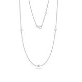 9CT WHITE GOLD DELICATE THREE DIAMOND STATION NECKLACE