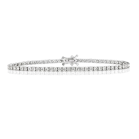 18CT WHITE GOLD 4CT DIAMOND TENNIS BRACELET