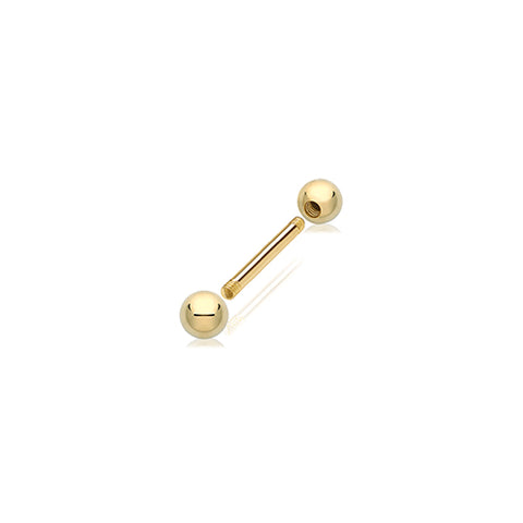 SINGLE 9CT GOLD DOUBLE-ENDED PIERCING BAR