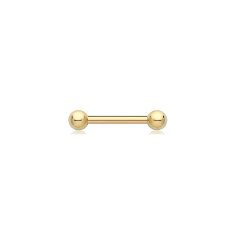 SINGLE 9CT GOLD DOUBLE-ENDED PIERCING BAR