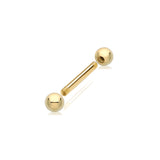 SINGLE 9CT GOLD DOUBLE-ENDED PIERCING BAR