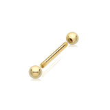 SINGLE 9CT GOLD DOUBLE-ENDED PIERCING BAR