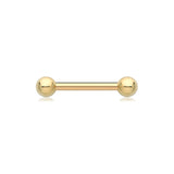 SINGLE 9CT GOLD DOUBLE-ENDED PIERCING BAR