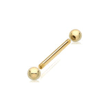 SINGLE 9CT GOLD DOUBLE-ENDED PIERCING BAR