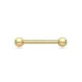 SINGLE 9CT GOLD DOUBLE-ENDED PIERCING BAR