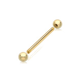 SINGLE 9CT GOLD DOUBLE-ENDED PIERCING BAR