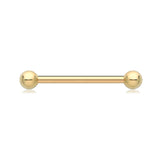 SINGLE 9CT GOLD DOUBLE-ENDED PIERCING BAR