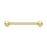 SINGLE 9CT GOLD DOUBLE-ENDED PIERCING BAR