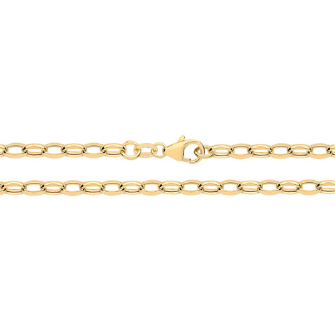 9CT GOLD HOLLOW DIAMOND CUT BELCHER CHAIN