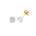 9CT GOLD DIAMOND CLUSTER STUDS