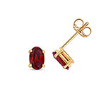 9CT GOLD OVAL GARNET STUDS