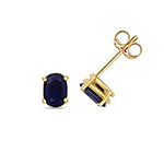 9CT GOLD OVAL SAPPHIRE STUDS