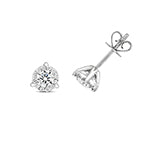 18CT WHITE GOLD THREE CLAW DIAMOND HALO STUDS