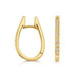 18CT GOLD OVAL DIAMOND HOOP EARRINGS