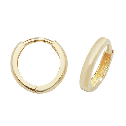 9CT GOLD SIMPLE SLIM HINGED HUGGIE HOOPS