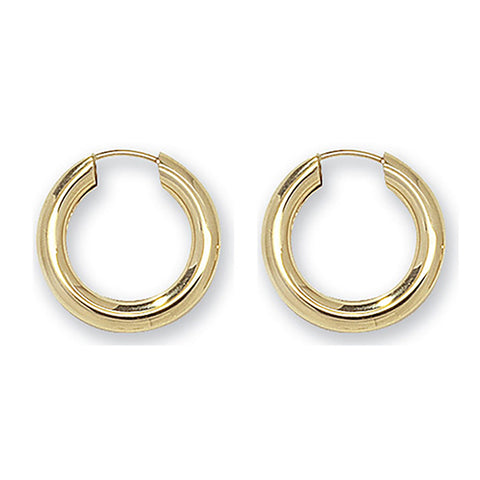 9CT GOLD 3MM SLEEPER HOOP EARRINGS