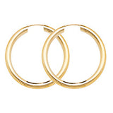 9CT GOLD 3MM SLEEPER HOOP EARRINGS