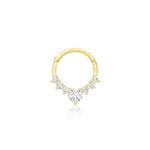 9CT GOLD CUBIC ZIRCONIA SET SEPTUM 'CLICKER' RING