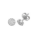 9CT WHITE GOLD ROUND CUBIC ZIRCONIA CLUSTER STUD EARRINGS