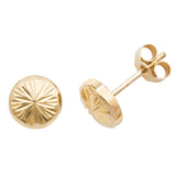 9CT GOLD DIAMOND CUT DISC STUDS