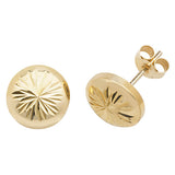 9CT GOLD DIAMOND CUT DISC STUDS