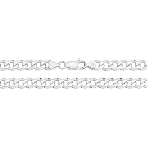 SILVER 8MM WIDE CURB CHAIN BRACELET