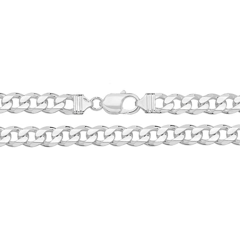 SILVER 9.5MM SOLID CURB BRACELET