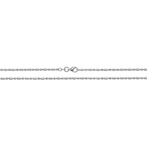 RHODIUM PLATED SILVER RAINDROP CHAIN ANKLET