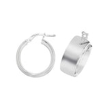 SILVER WIDE POLISHED HOOP EARRINGS