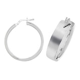 SILVER WIDE POLISHED HOOP EARRINGS