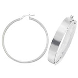 SILVER WIDE POLISHED HOOP EARRINGS