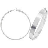SILVER WIDE POLISHED HOOP EARRINGS
