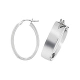 SILVER 8MM WIDE FLAT RIBBON HOOPS