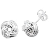 SILVER LOVE KNOT STUD EARRINGS