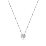 9CT WHITE GOLD RUBOVER ILLUSION SET FLOATING DIAMOND NECKLACE