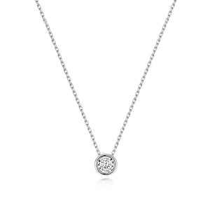 9CT WHITE GOLD RUBOVER ILLUSION SET FLOATING DIAMOND NECKLACE