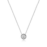 9CT WHITE GOLD RUBOVER ILLUSION SET FLOATING DIAMOND NECKLACE